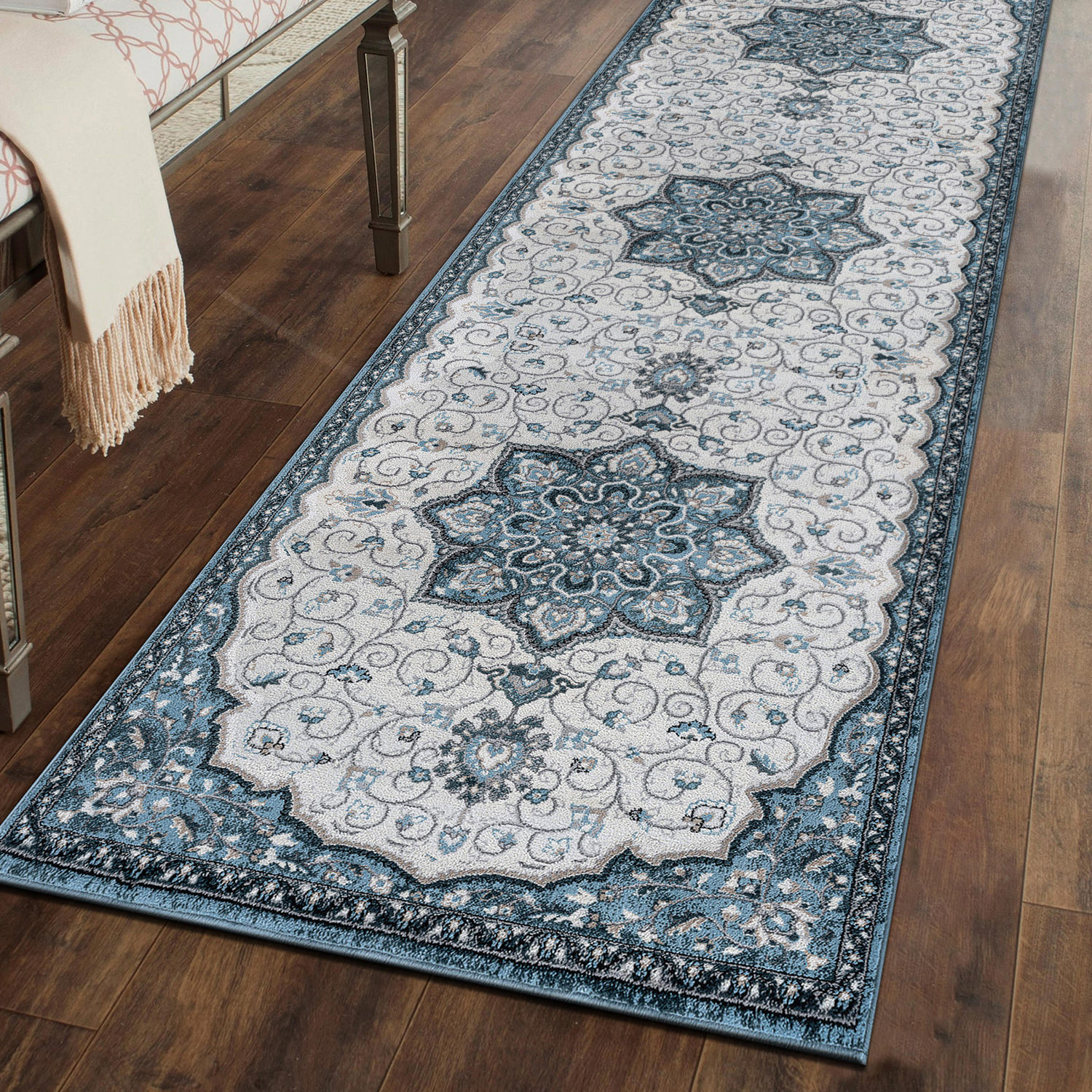 Traditional Oriental Medallion Area Rug Turkish Style Carpet Runner Mat ...