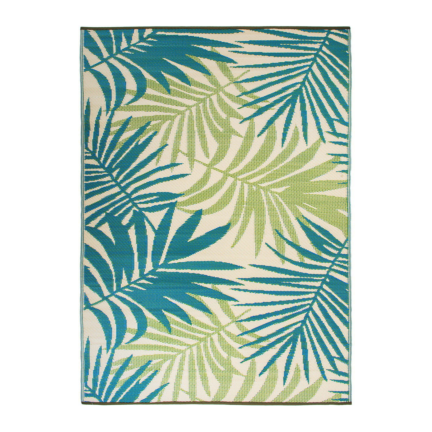 Green Indoor Outdoor Carpet Floral Modern Reversible Plastic