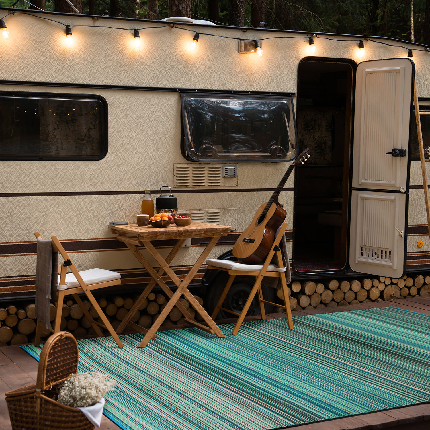 Rugshop Outdoor Carpet Modern Stripe Reversible Plastic Indoor Outdoor Rugs 8x10 - Picture 10 of 54