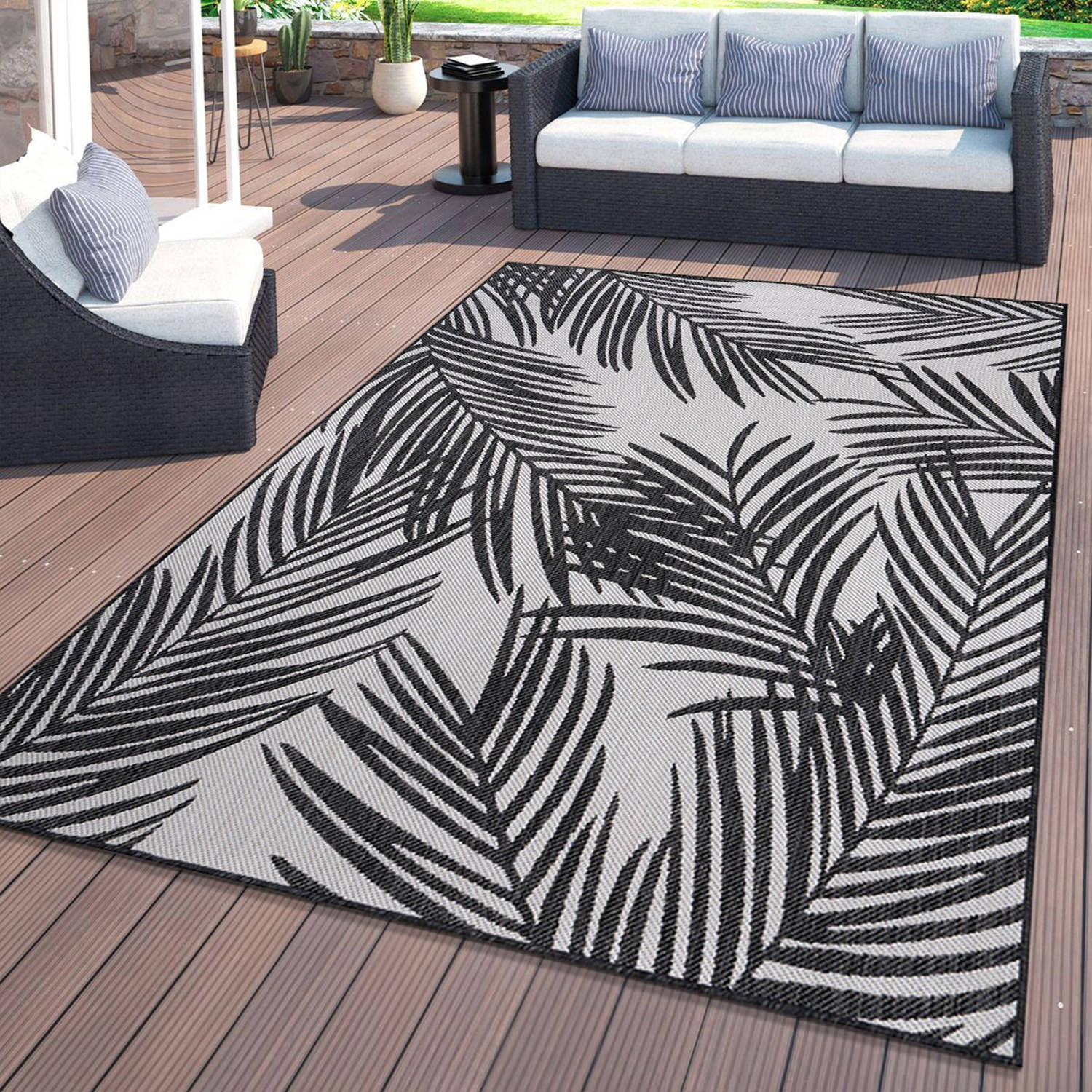 Rugshop Outdoor Rug Distressed Leaves Textured Indoor Outdoor Carpet Patio Rugs