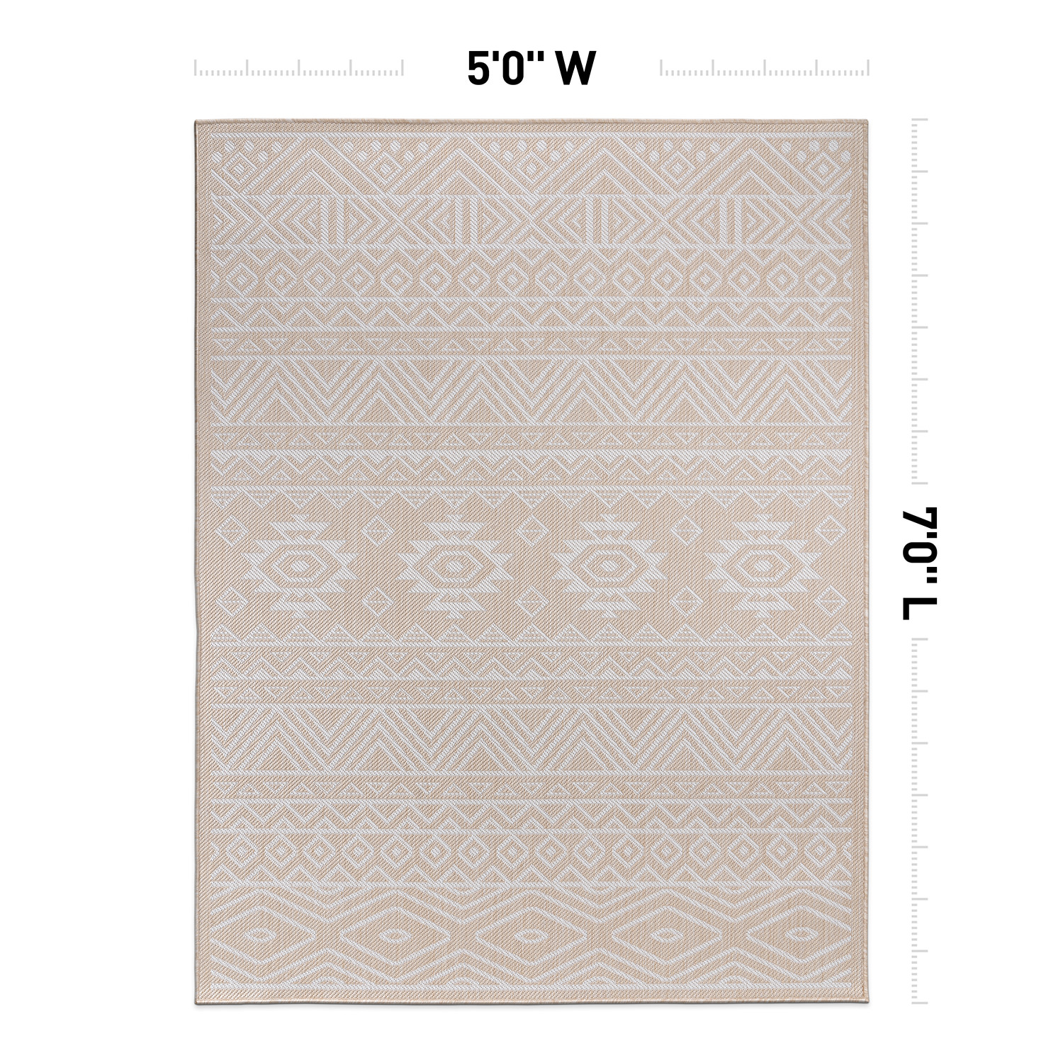 Rugshop Indoor Outdoor Area Rug Distressed Geometric Bohemian Textured ...