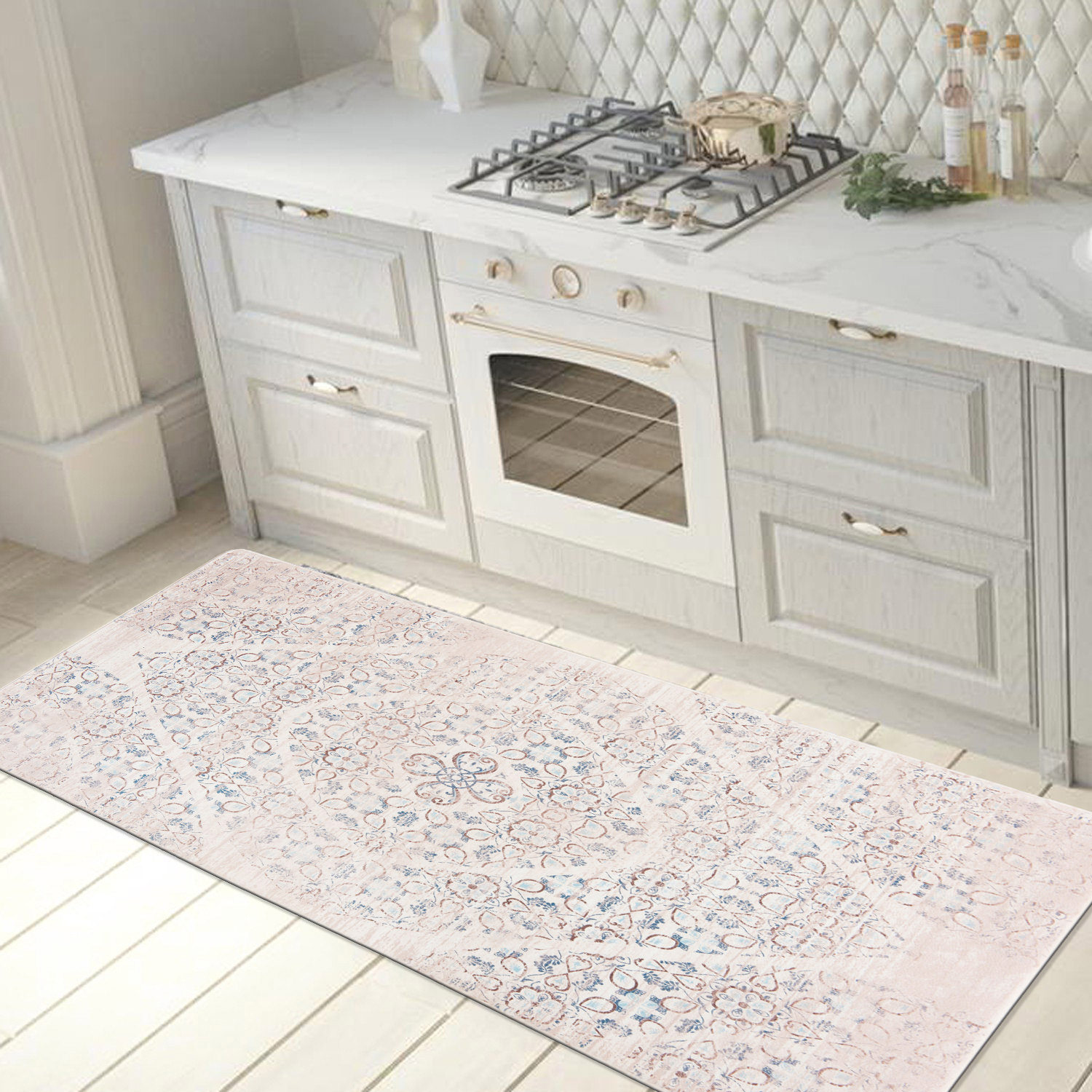 Rugshop Kitchen Mats Distressed Boho Anti-Fatigue Standing Bath Mats Non-Slip - Picture 12 of 20