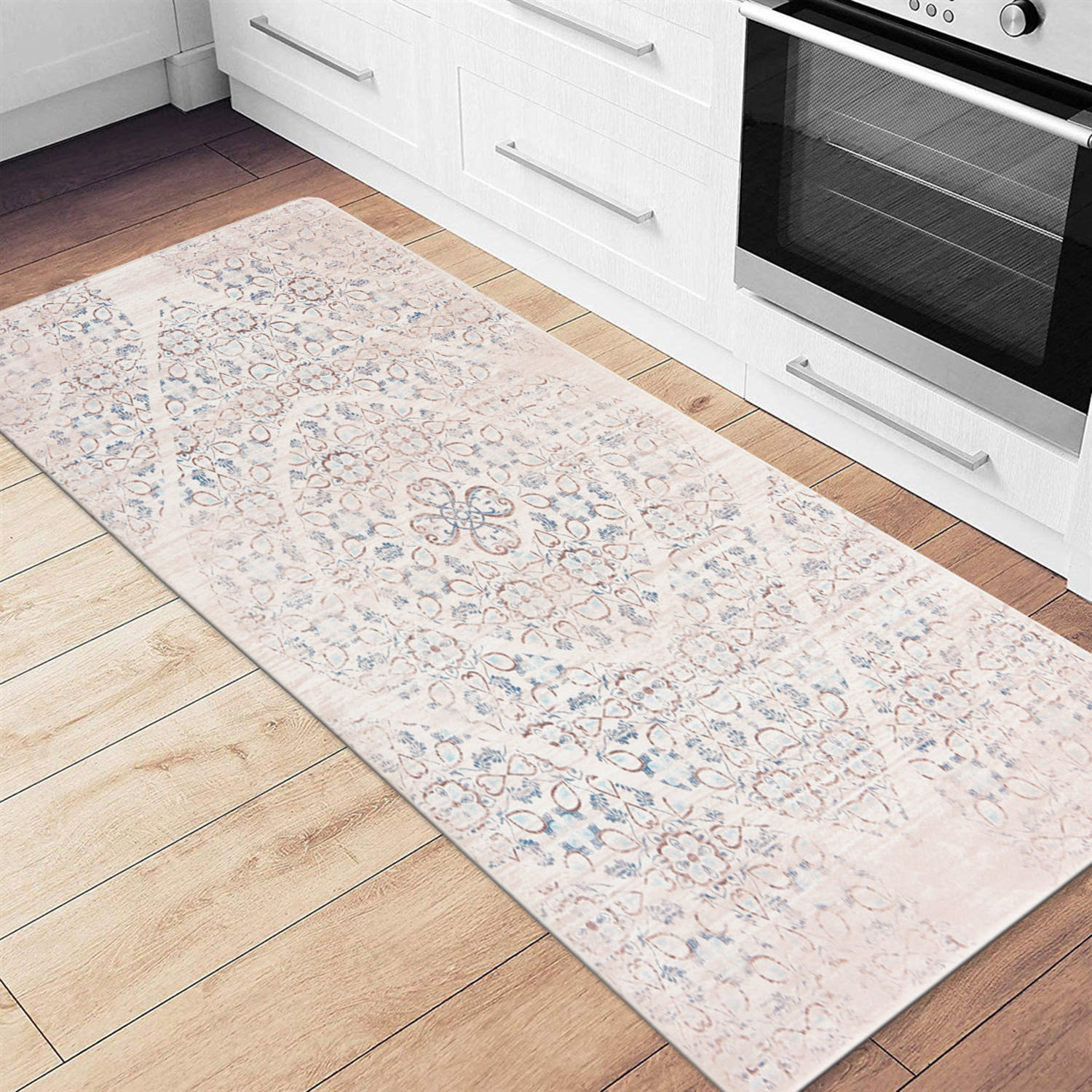 Rugshop Kitchen Mats Distressed Boho Anti-Fatigue Standing Bath Mats Non-Slip - Picture 14 of 20