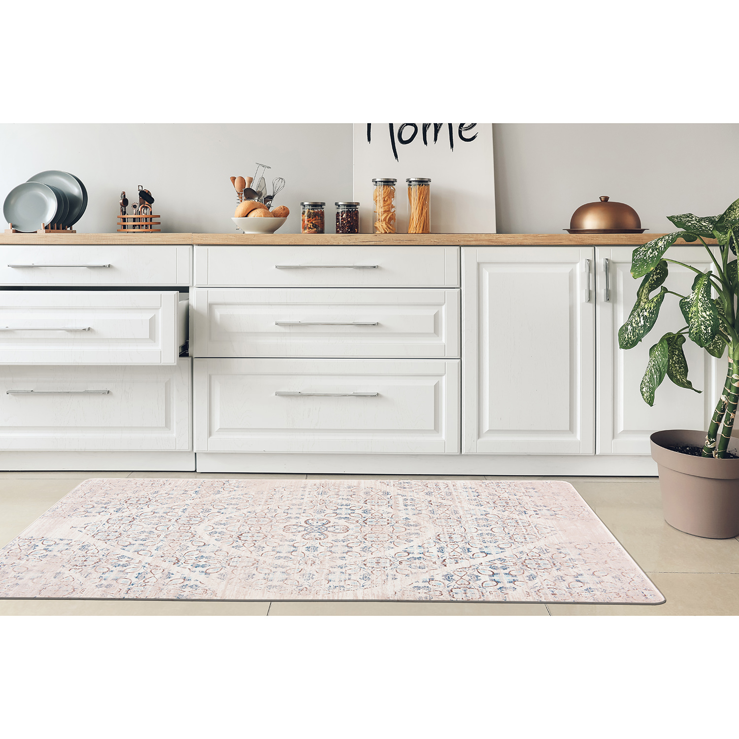 Rugshop Kitchen Mats Distressed Boho Anti-Fatigue Standing Bath Mats Non-Slip - Picture 18 of 20