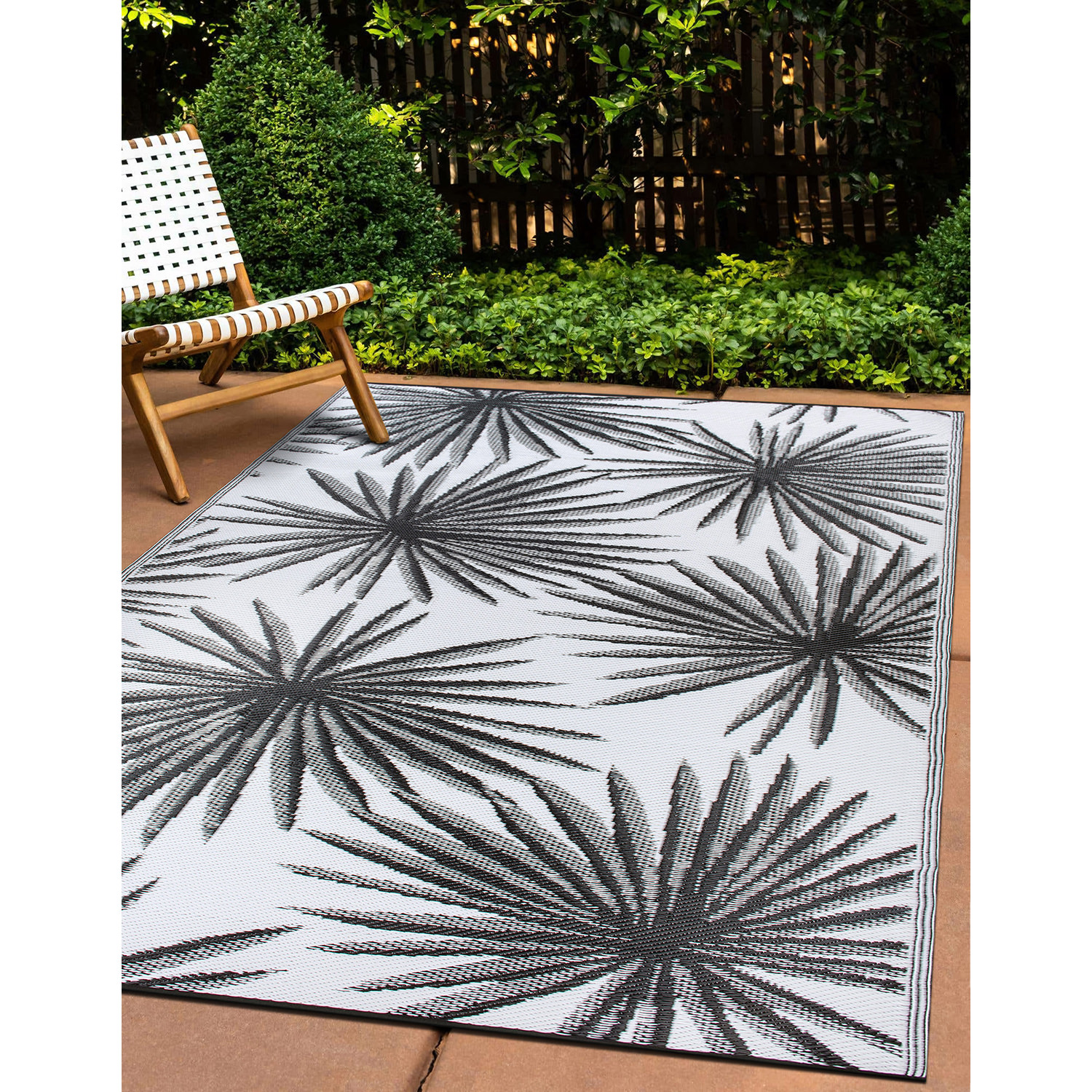Rugshop Outdoor Rug Stripe Shade Reversible Plastic Patio Outdoor Rugs for Porch - Picture 8 of 120