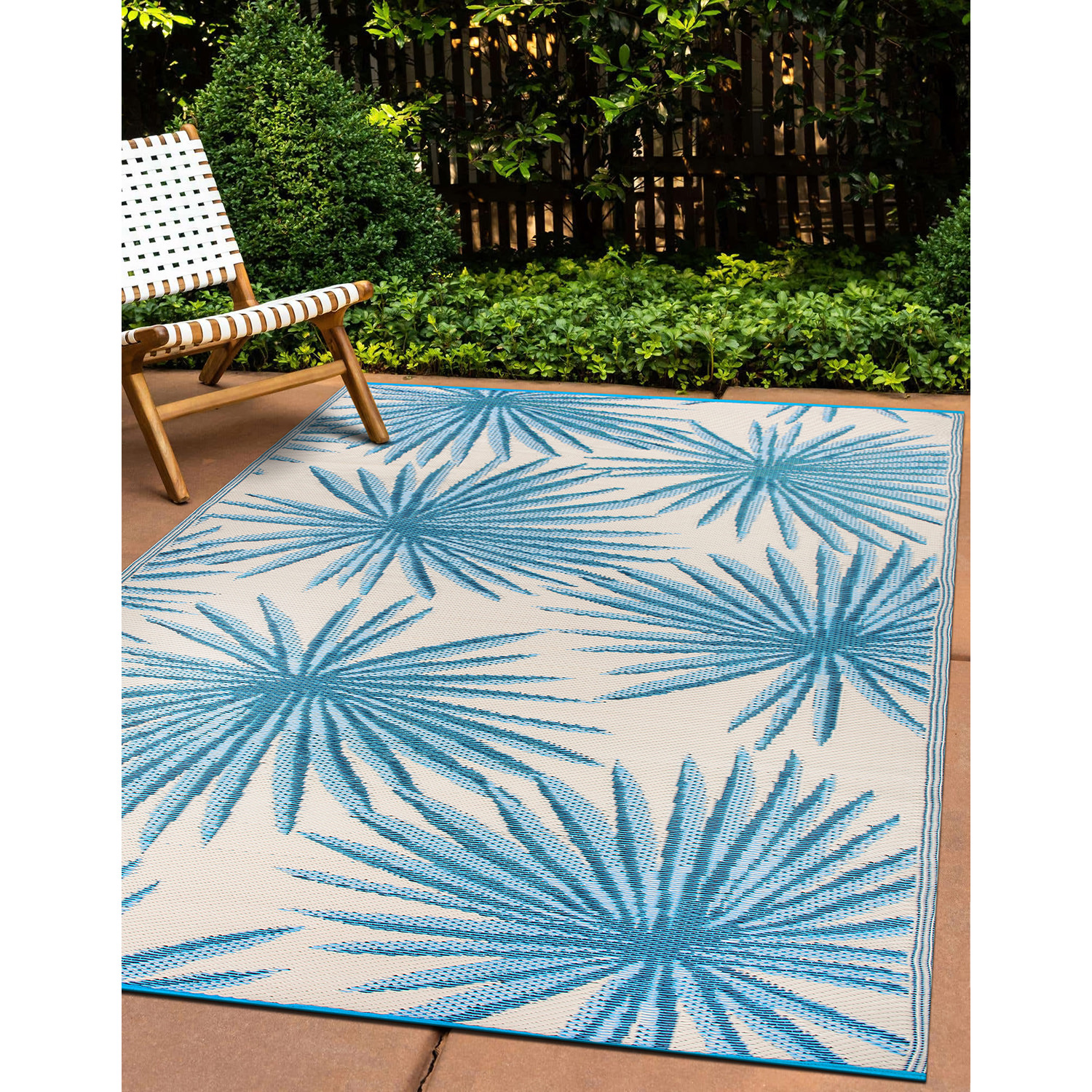 Rugshop Outdoor Rug Stripe Shade Reversible Plastic Patio Outdoor Rugs for Porch - Picture 41 of 120