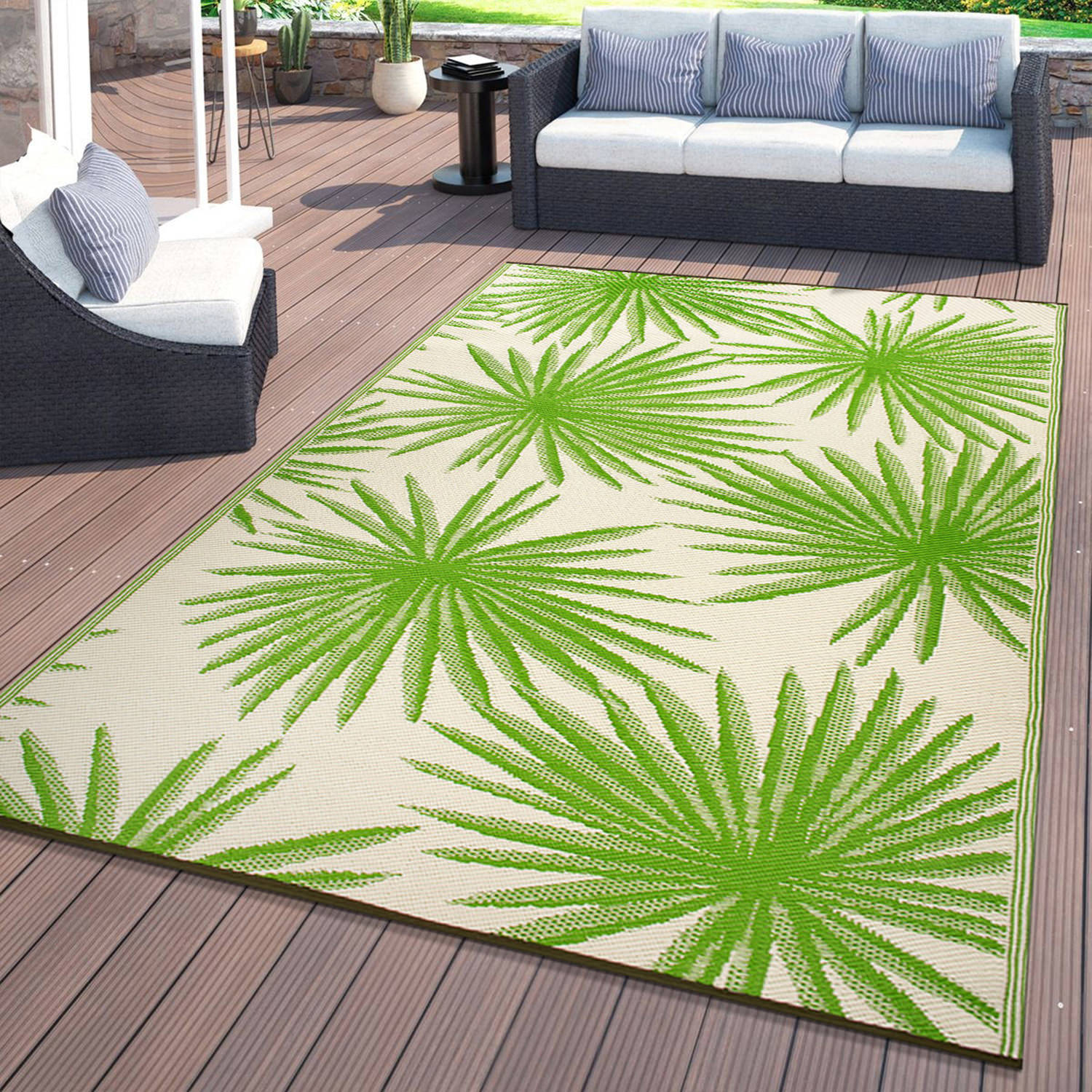 Rugshop Outdoor Rug Stripe Shade Reversible Plastic Patio Outdoor Rugs for Porch - Picture 78 of 120