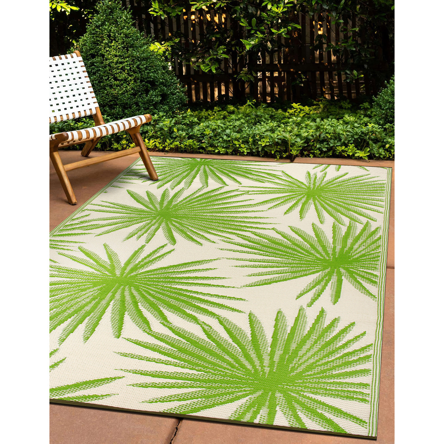 Rugshop Outdoor Rug Stripe Shade Reversible Plastic Patio Outdoor Rugs for Porch - Picture 74 of 120