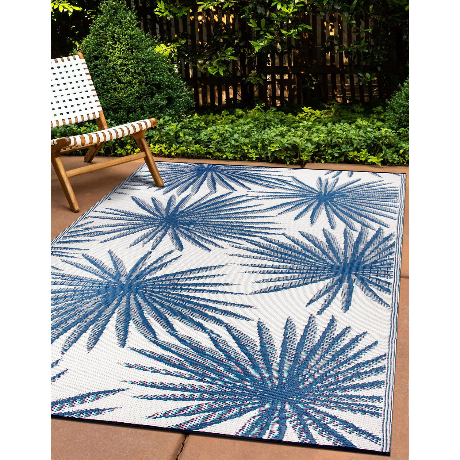 Rugshop Outdoor Rug Stripe Shade Reversible Plastic Patio Outdoor Rugs for Porch - Picture 88 of 120
