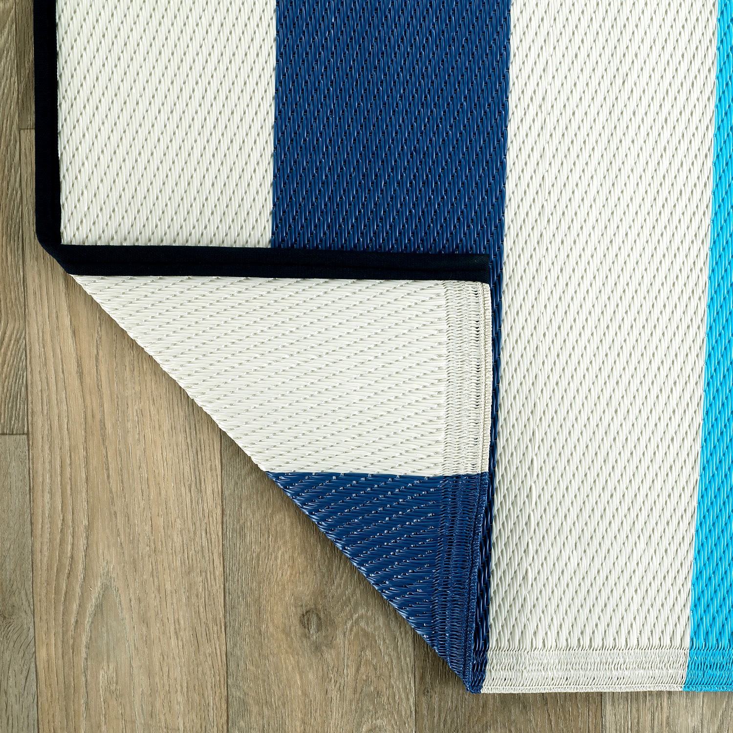 Rugshop Outdoor Carpet Modern Stripe Reversible Recycled Plastic Rug Patio Rugs - Picture 5 of 65