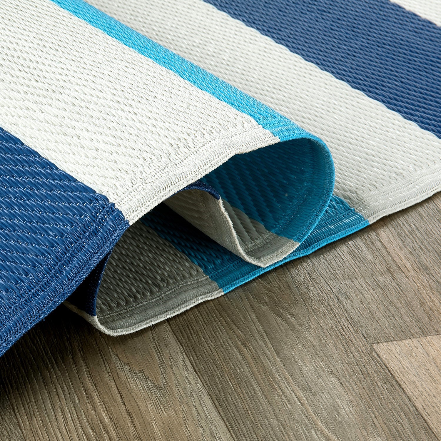 Rugshop Outdoor Carpet Modern Stripe Reversible Recycled Plastic Rug Patio Rugs - Picture 6 of 65